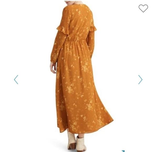 NWT Madewell Ruffle Floral Long Sleeve Maxi Dress - Picture 3 of 6